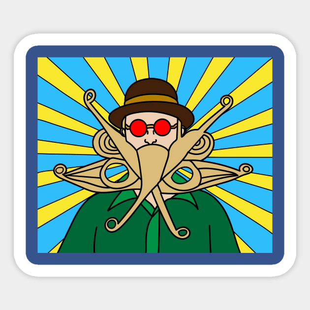 Crazy Long Beard Hipster Sticker by flofin